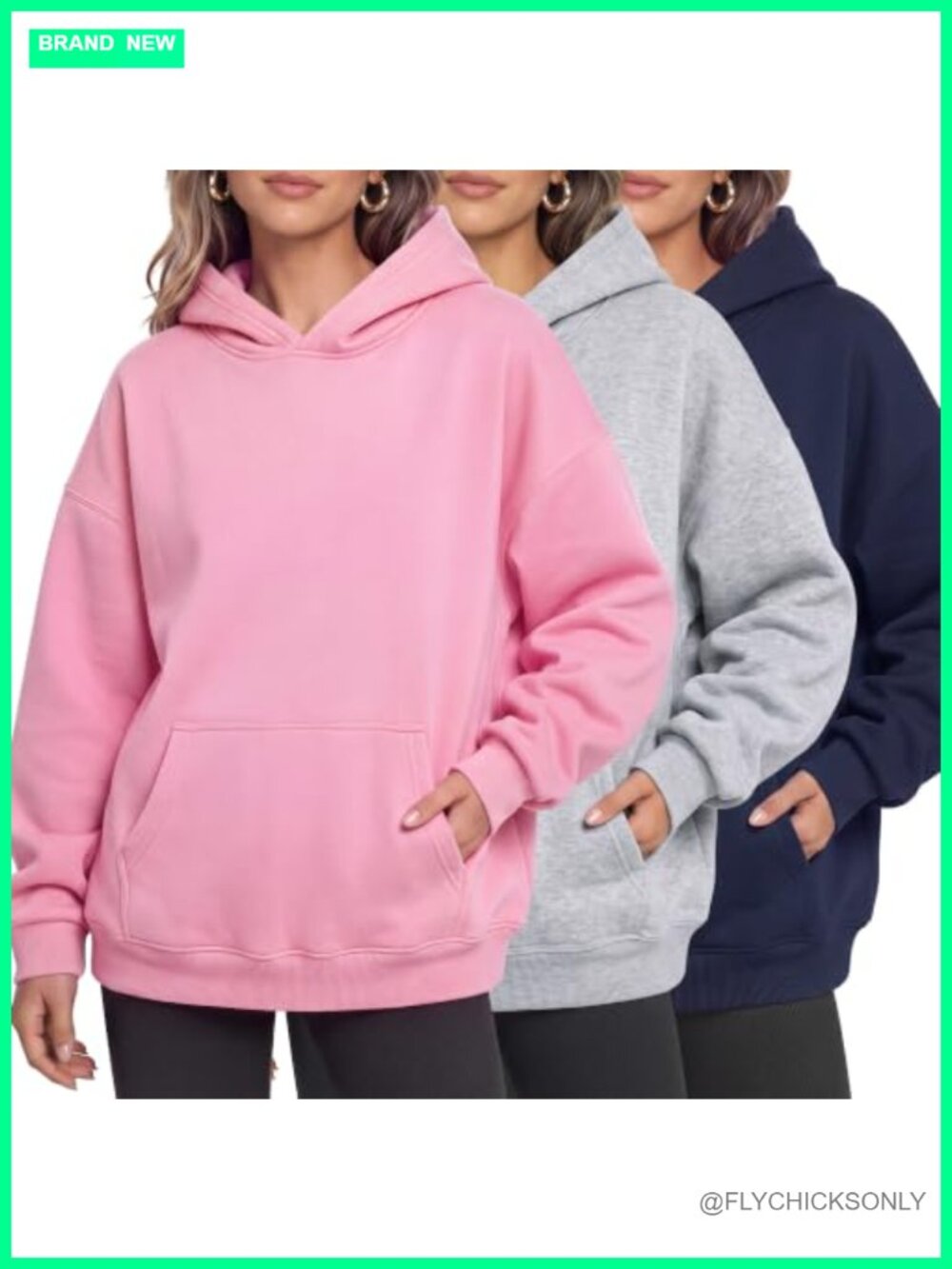 3 Pack Women's Fleece Pullover Hoodies Oversized Sweatshirts
